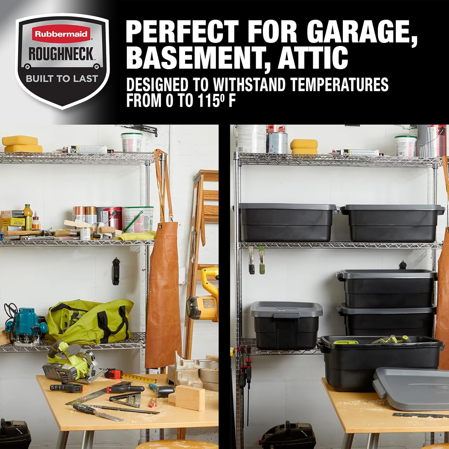 Rubbermaid 6-Pack Heavy Duty Plastic Storage Bins with Lids - Image 8