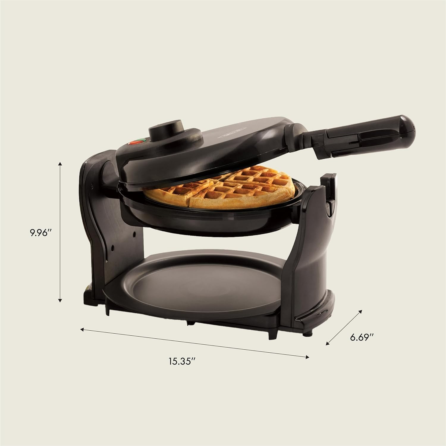 Classic Rotating Non-Stick Belgian Waffle Maker - Image 3