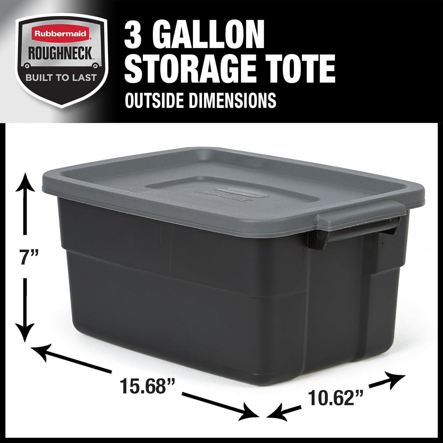 Rubbermaid 6-Pack Heavy Duty 3 GAL Storage Totes with Snap Lids and Handles - Image 3