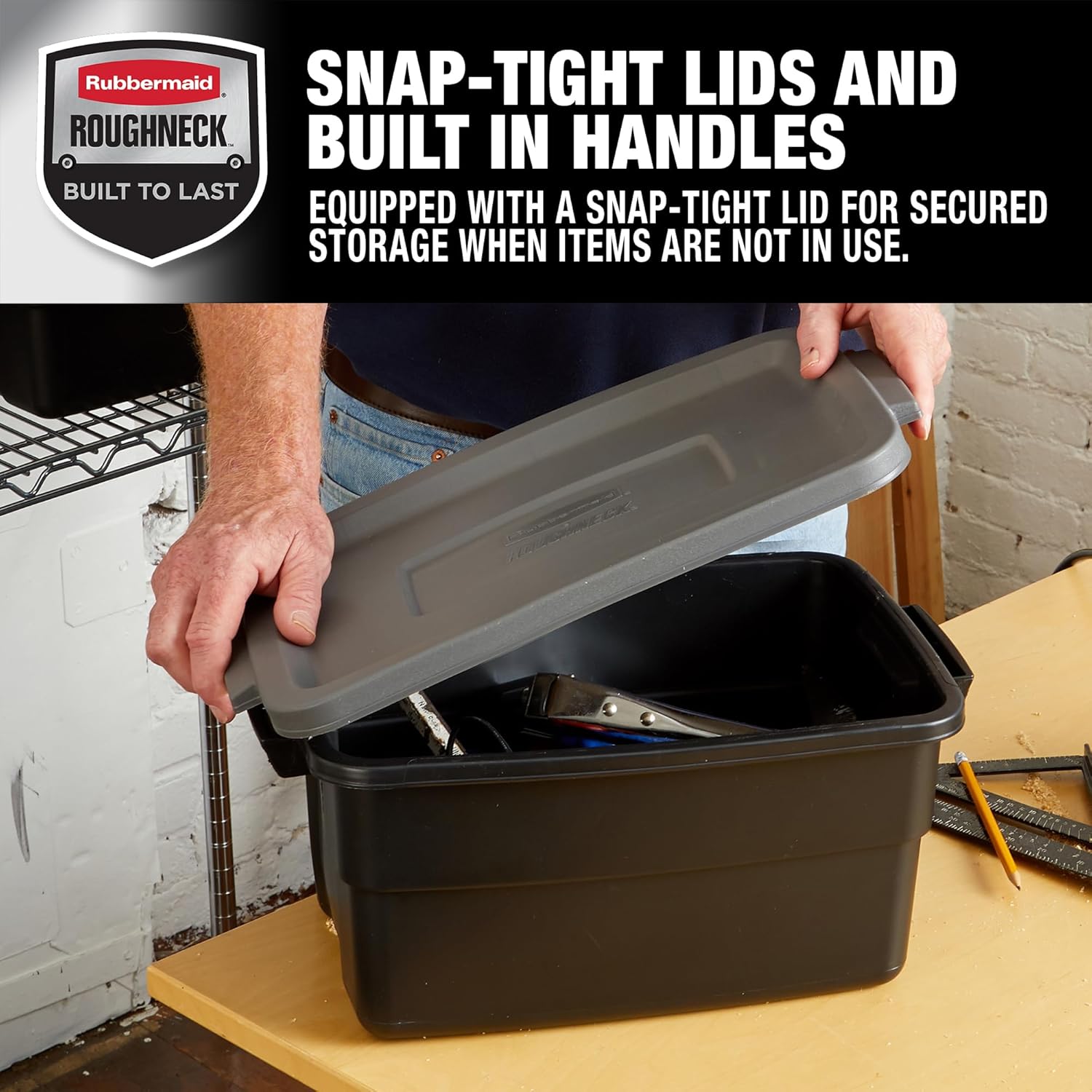 Rubbermaid 6-Pack Heavy Duty 3 GAL Storage Totes with Snap Lids and Handles - Image 4