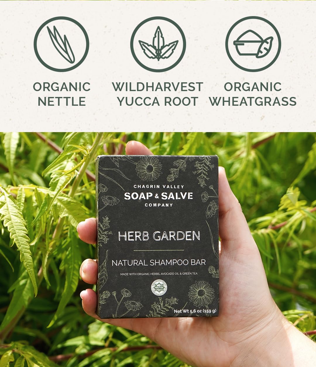 Chagrin Valley Soap & Salve Organic Herb Garden Shampoo Bar - Image 3