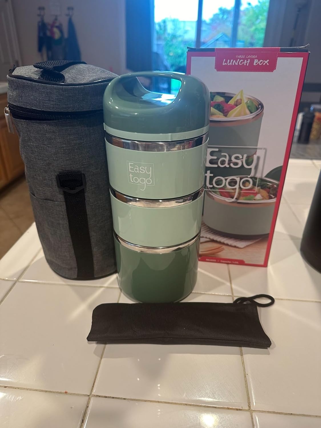 Portable Stackable Lunch Box with Cutlery Set - Image 6