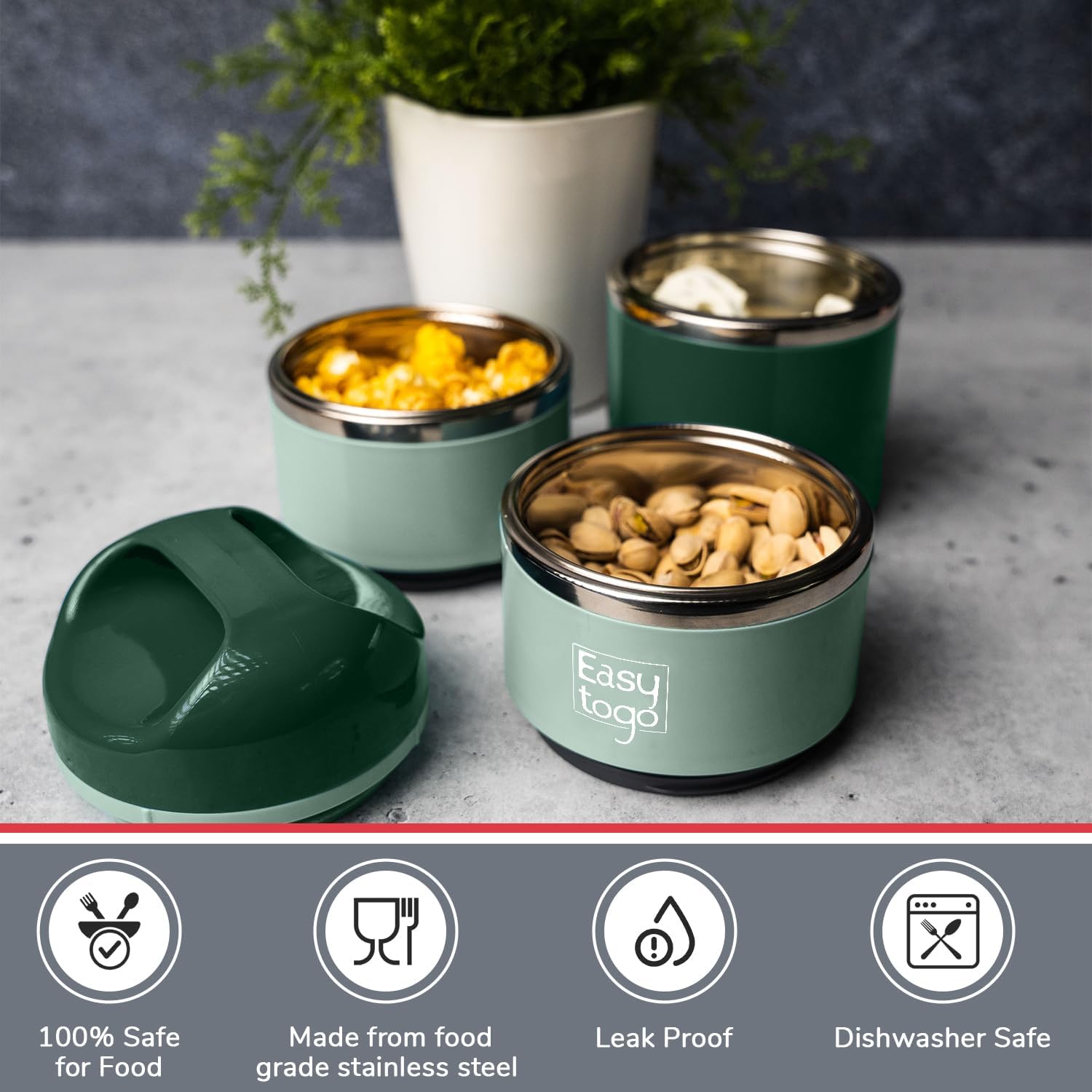 Portable Stackable Lunch Box with Cutlery Set - Image 9