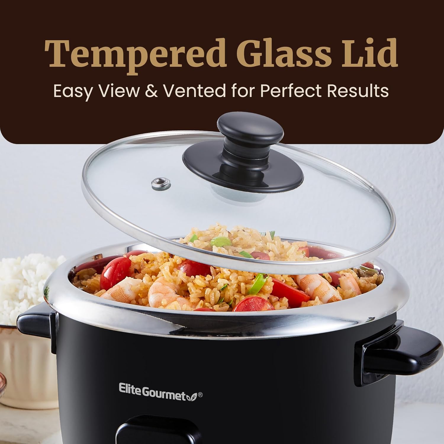 Elite Gourmet 6-Cup Electric Rice Cooker - Image 4