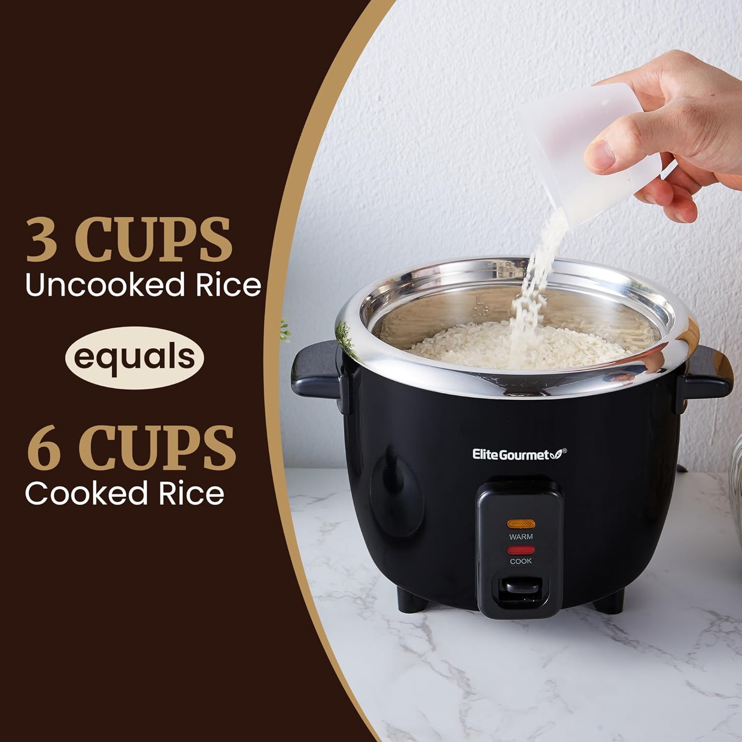 Elite Gourmet 6-Cup Electric Rice Cooker - Image 6