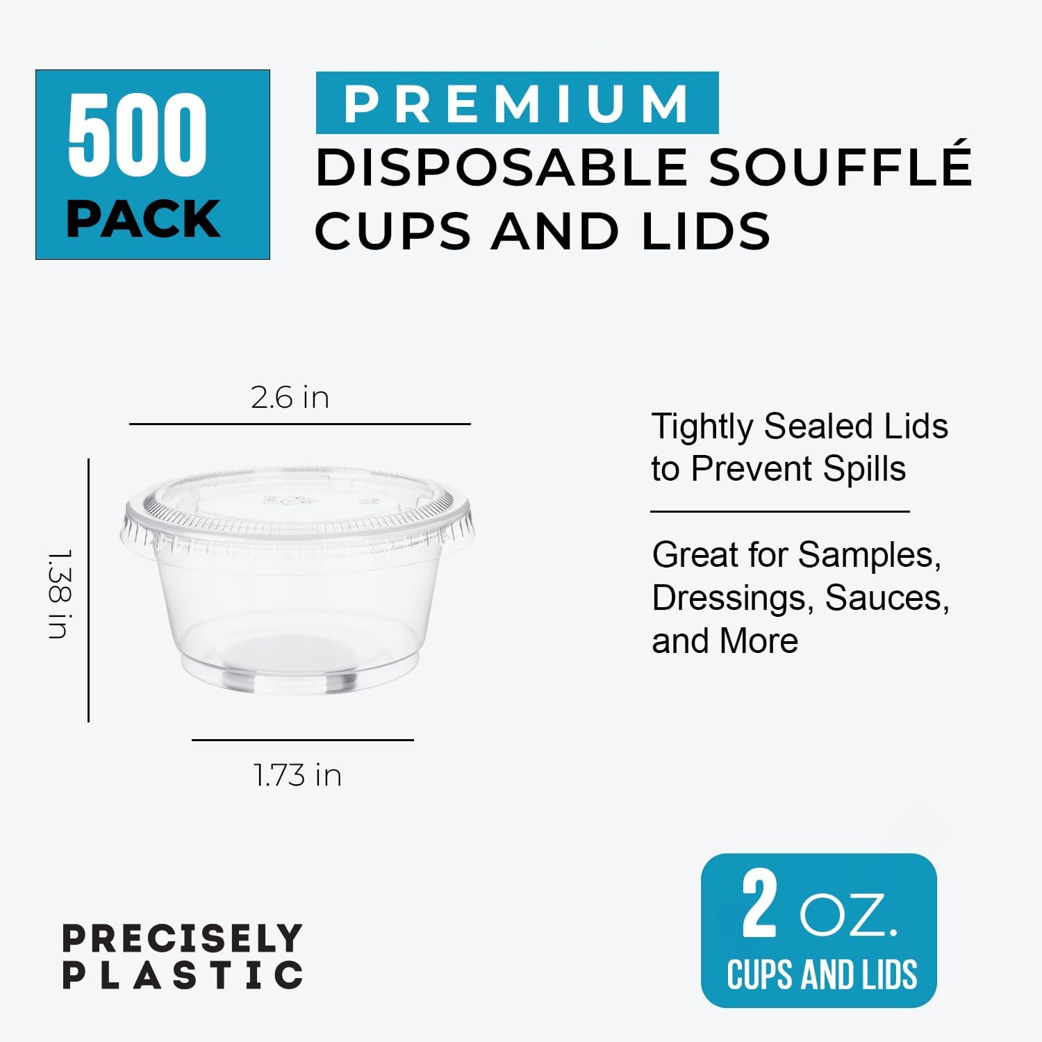 Disposable Plastic Souffle Cups with Lids - Image 3