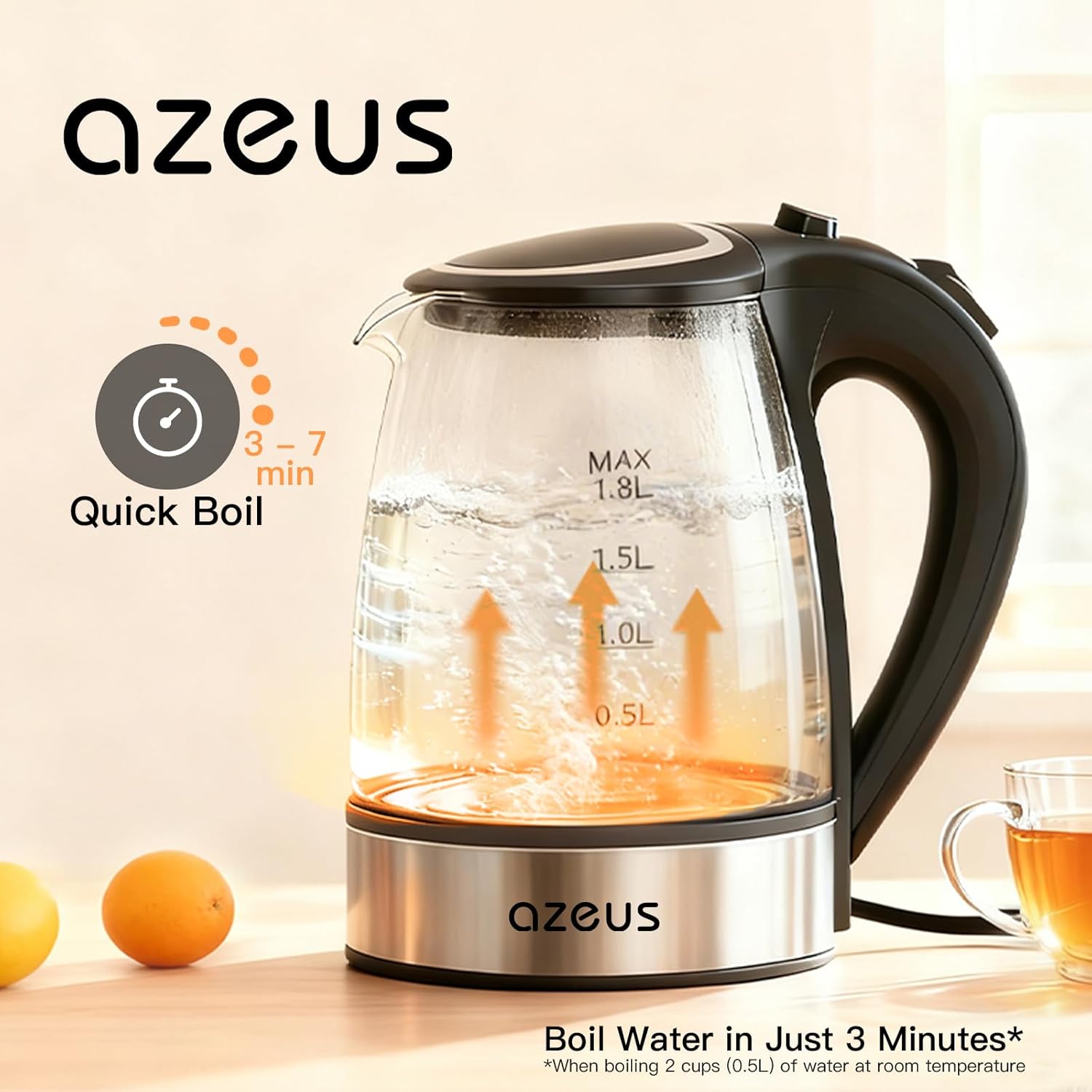 AZEUS 1.8L Electric Kettle - Image 3