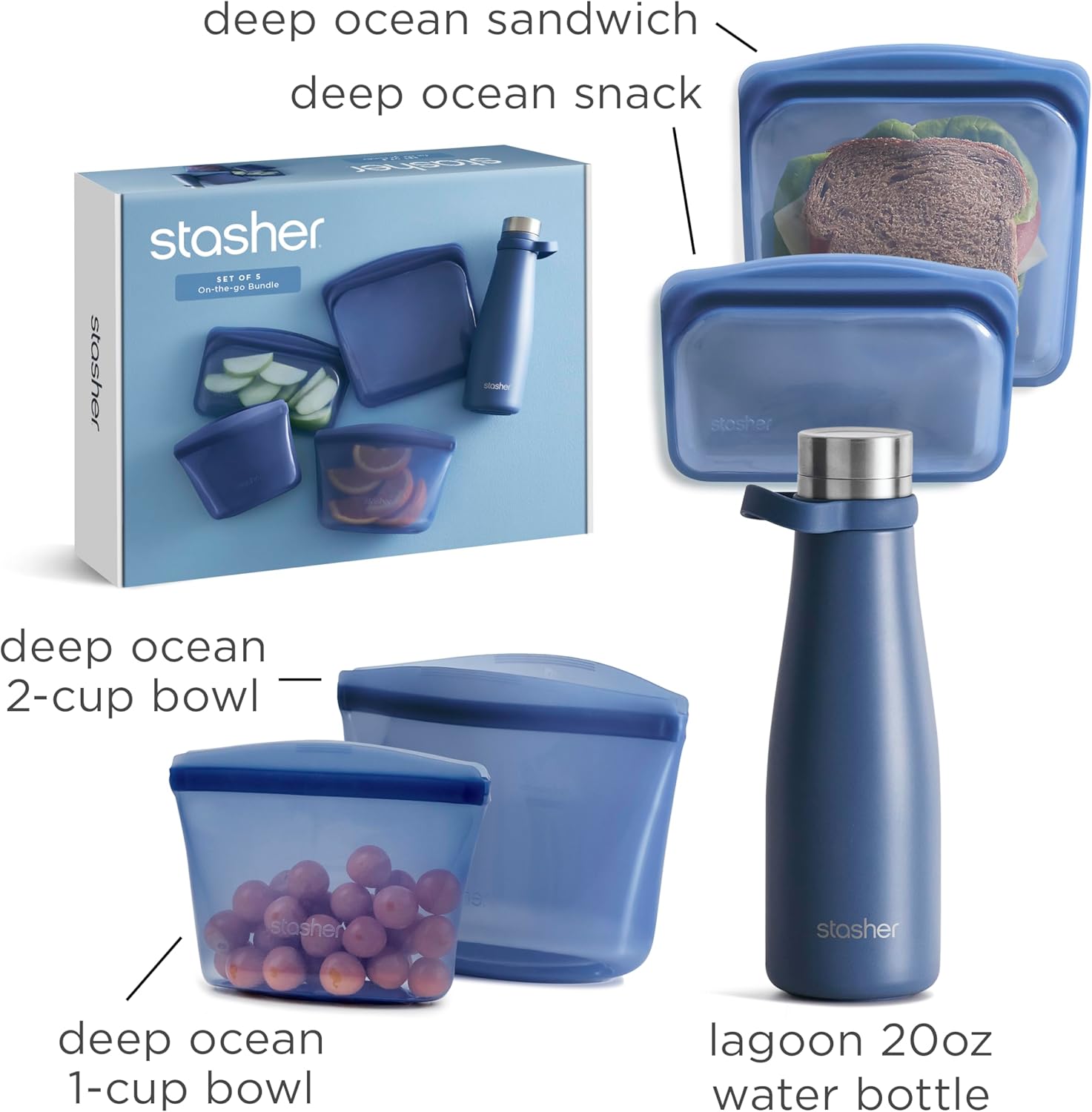 Stasher Reusable Food Storage Bags Kit - Image 7