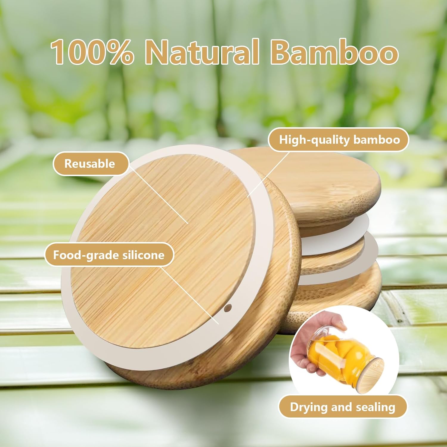 Mason Jar Bamboo Lids - Image 3
