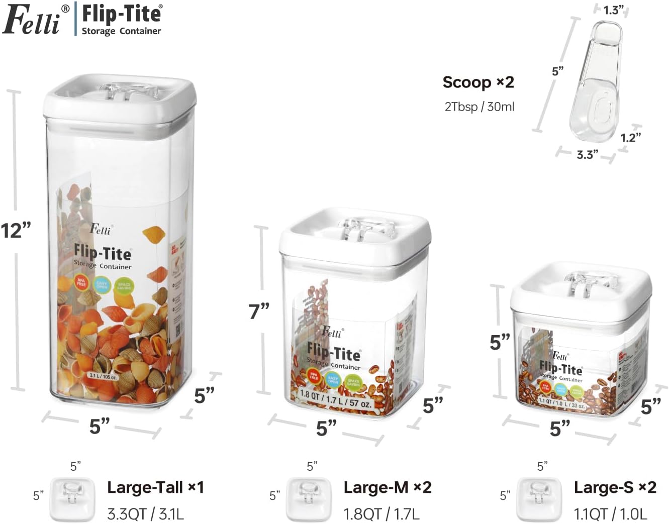 Felli Flip Tite Food Storage Container Set - Image 4