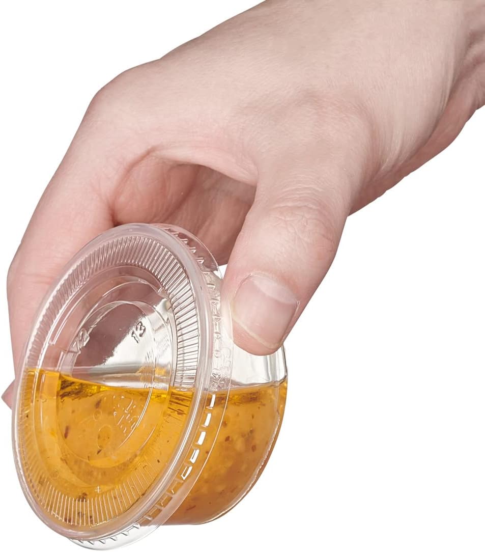 Clear Plastic Portion Cups with Lids - Image 4