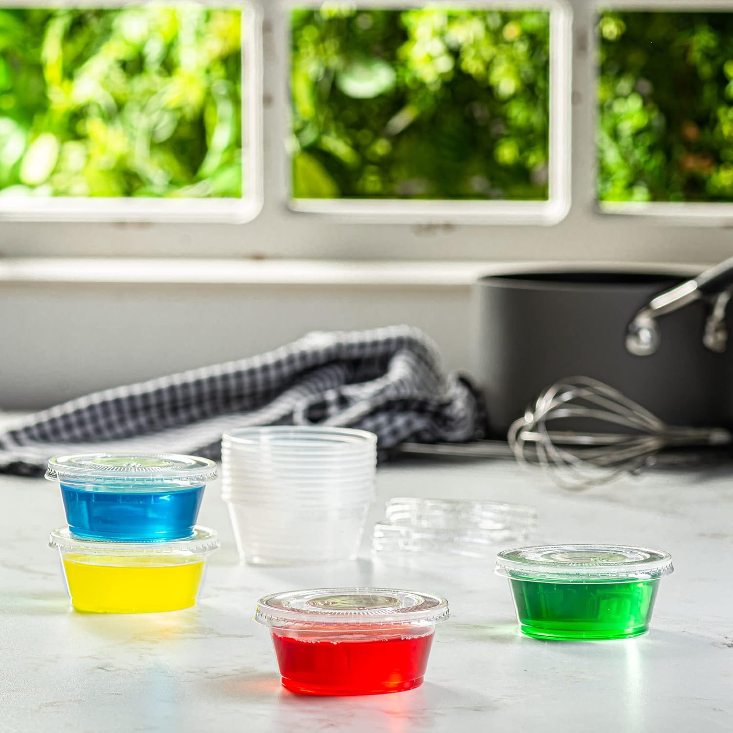 Clear Plastic Portion Cups with Lids - Image 6