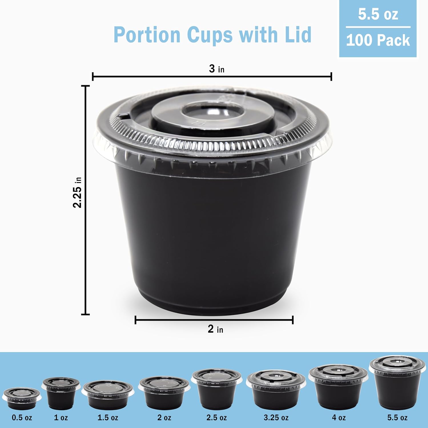 Galashield Black Jello Shot Cups with Lids - Image 3