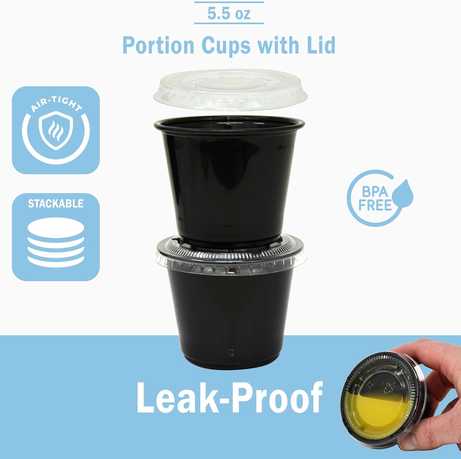 Galashield Black Jello Shot Cups with Lids - Image 4