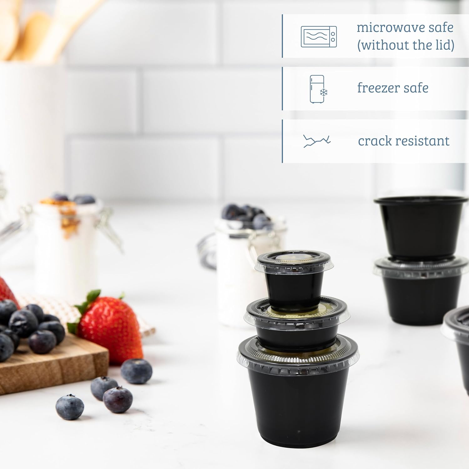 Galashield Black Jello Shot Cups with Lids - Image 6