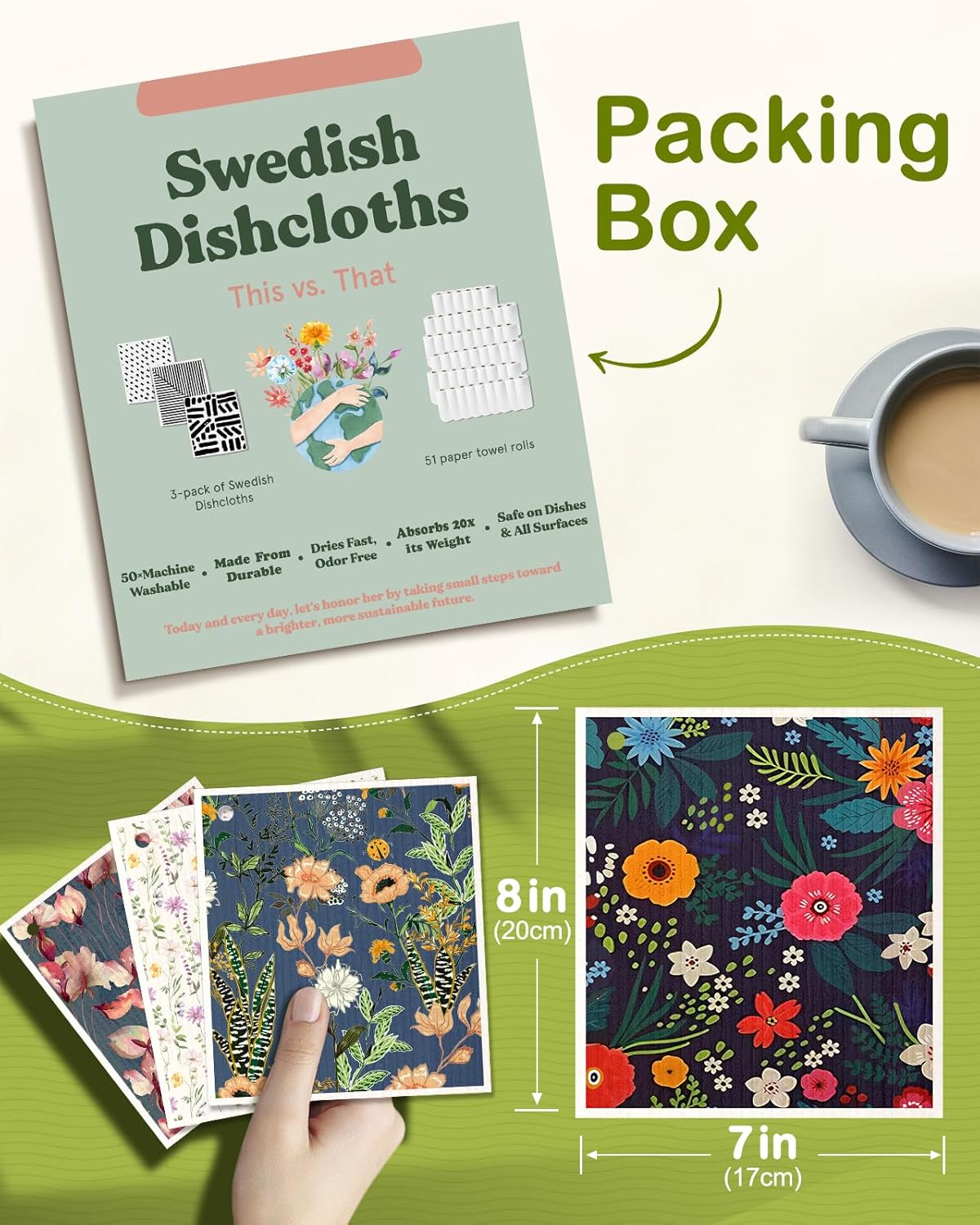 Reusable Swedish Dishcloths for Kitchen Cleaning - Image 3