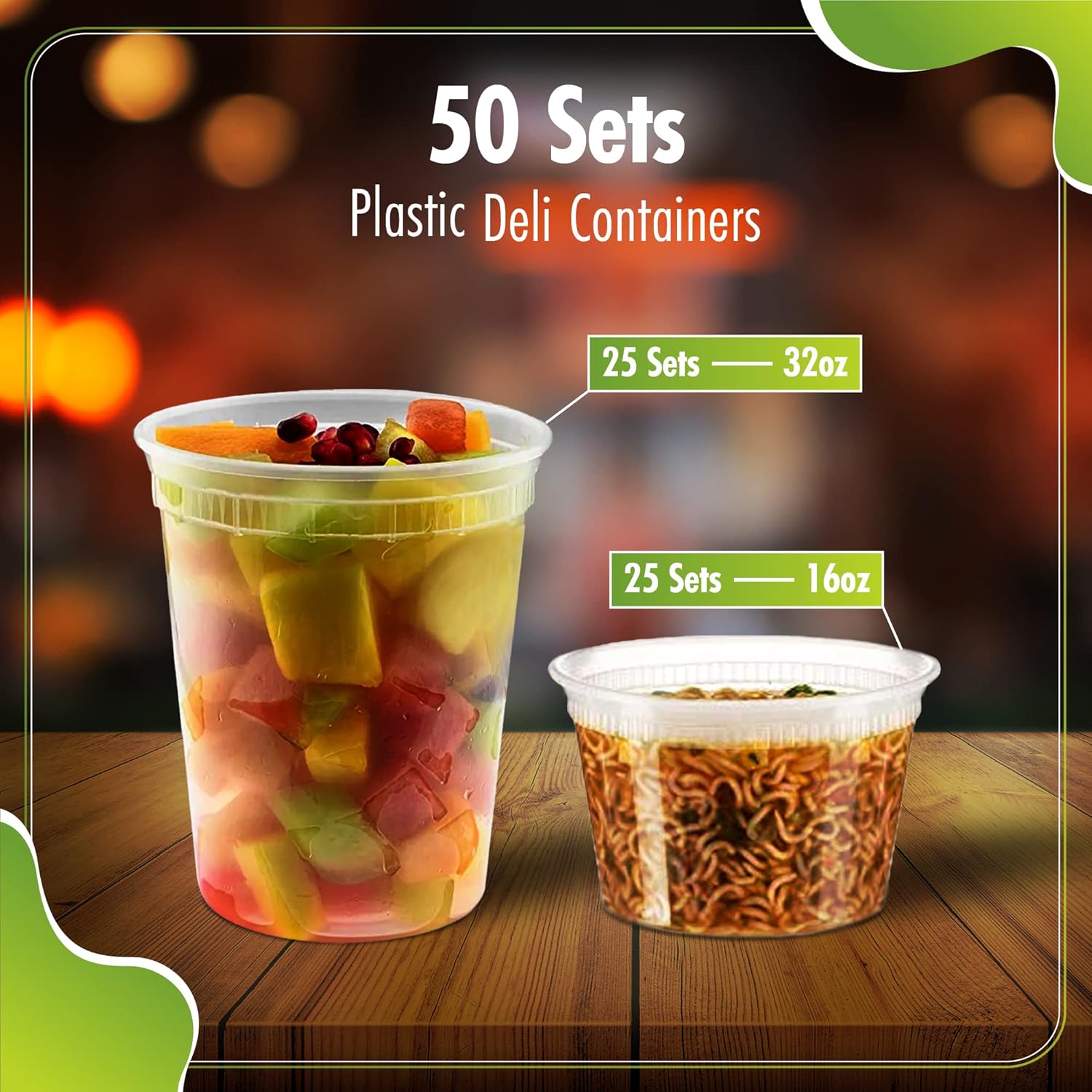Deli Containers with Lids Leakproof 50 Pack BPA-Free Plastic Microwaveable Clear Food Storage Container - Image 4