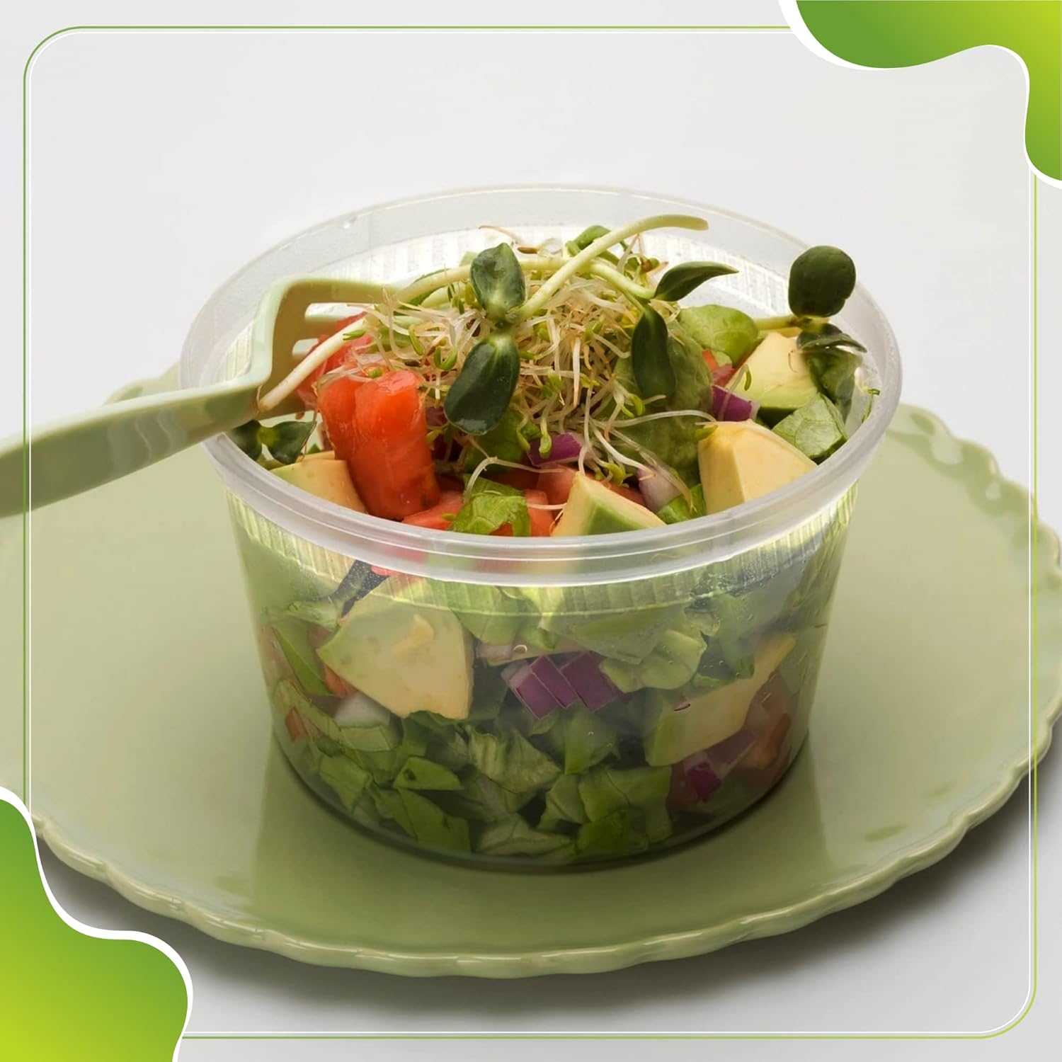 Deli Containers with Lids Leakproof 50 Pack BPA-Free Plastic Microwaveable Clear Food Storage Container - Image 6