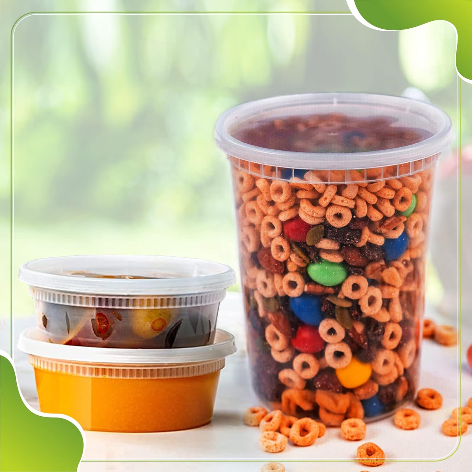 Deli Containers with Lids Leakproof 50 Pack BPA-Free Plastic Microwaveable Clear Food Storage Container - Image 7