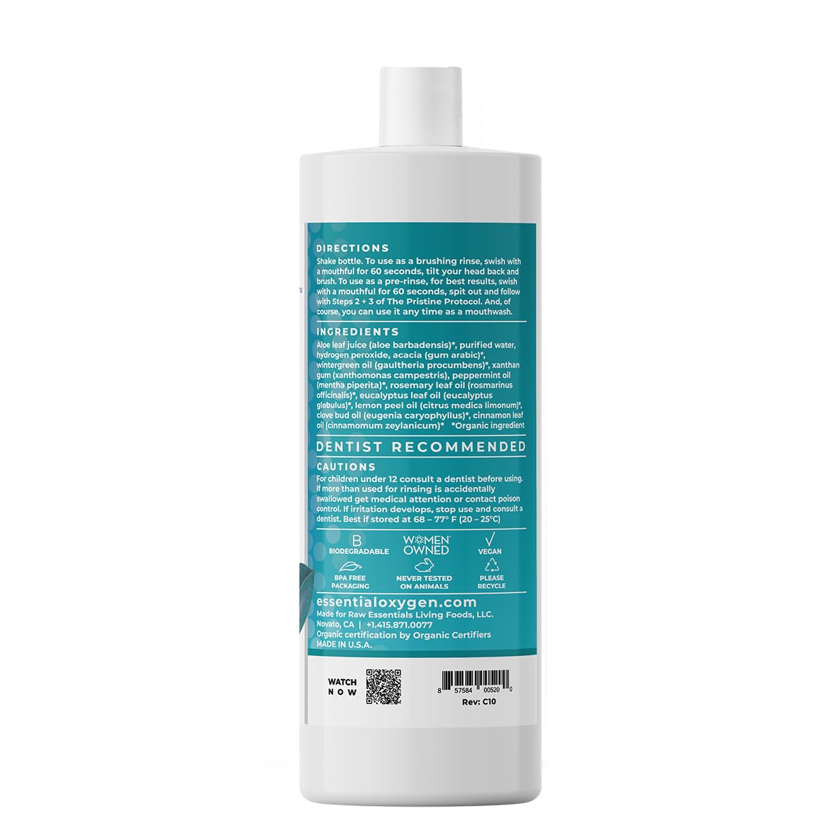 Essential Oxygen Certified Organic Brushing Rinse Mouthwash - Image 7