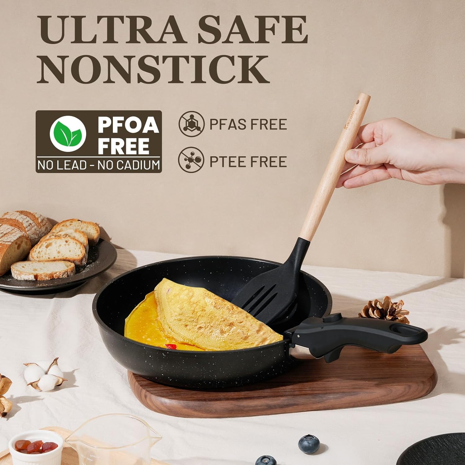 KIKCOIN Non Stick Cookware Set - Image 4