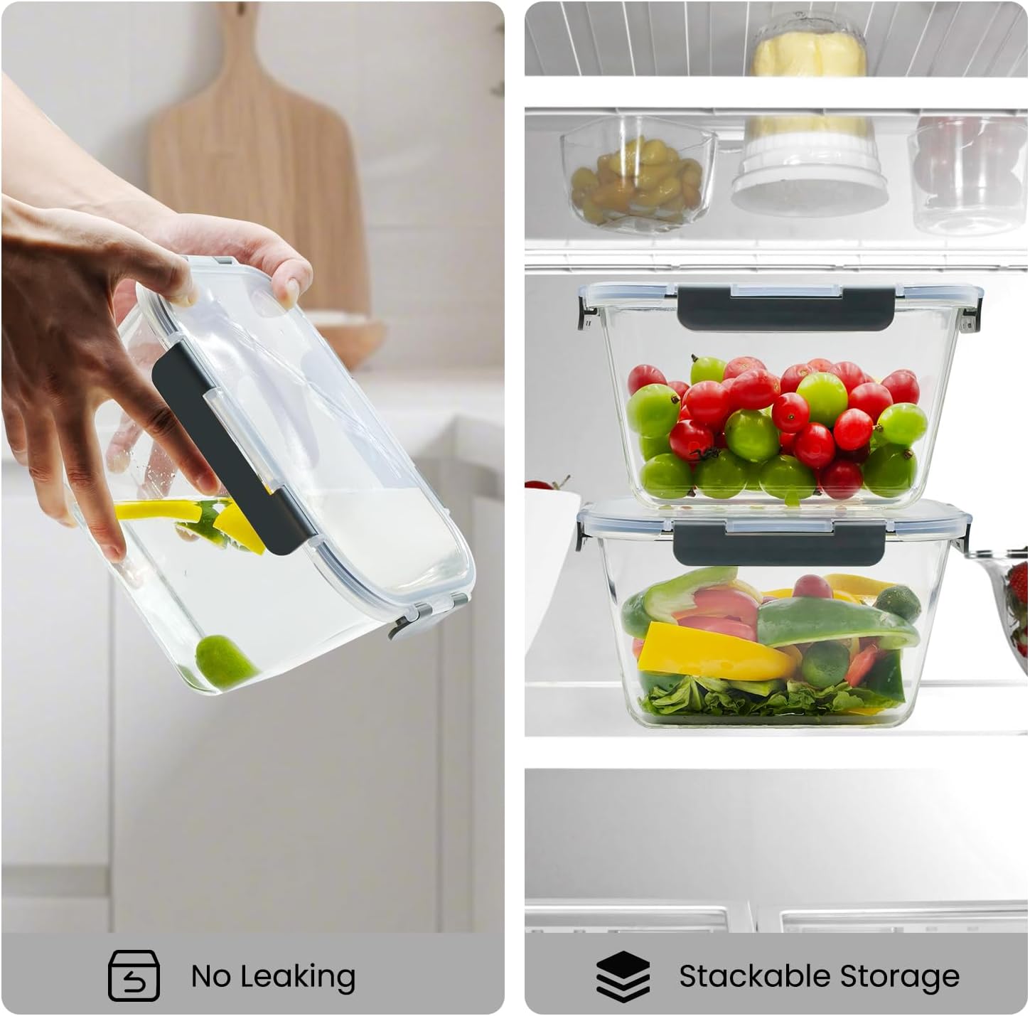 Large Glass Storage Container with Lid - Image 4