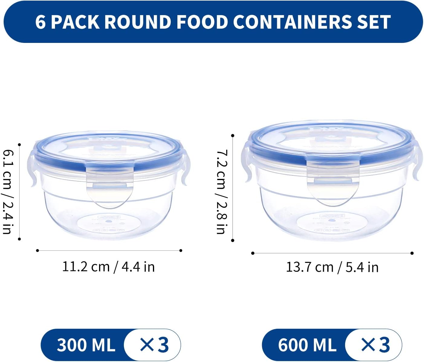 KIGI Plastic Mixing Bowls Set with Lid Leakproof Food Storage Container - Image 3