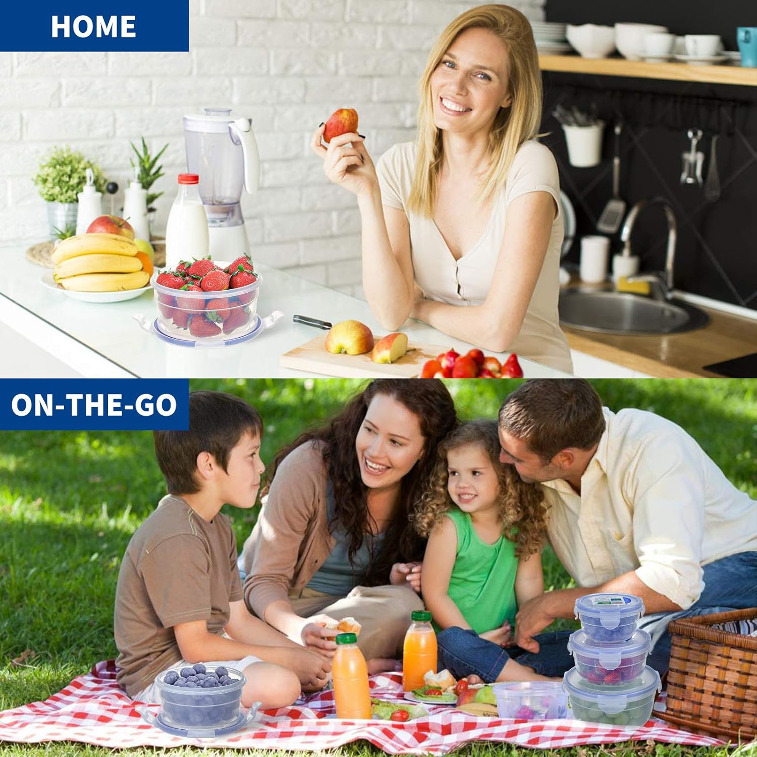 KIGI Plastic Mixing Bowls Set with Lid Leakproof Food Storage Container - Image 7