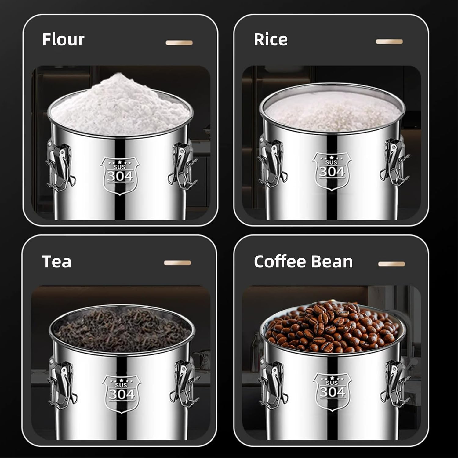 304 Stainless Steel Airtight Food Storage Containers with Locking Lids - Image 4