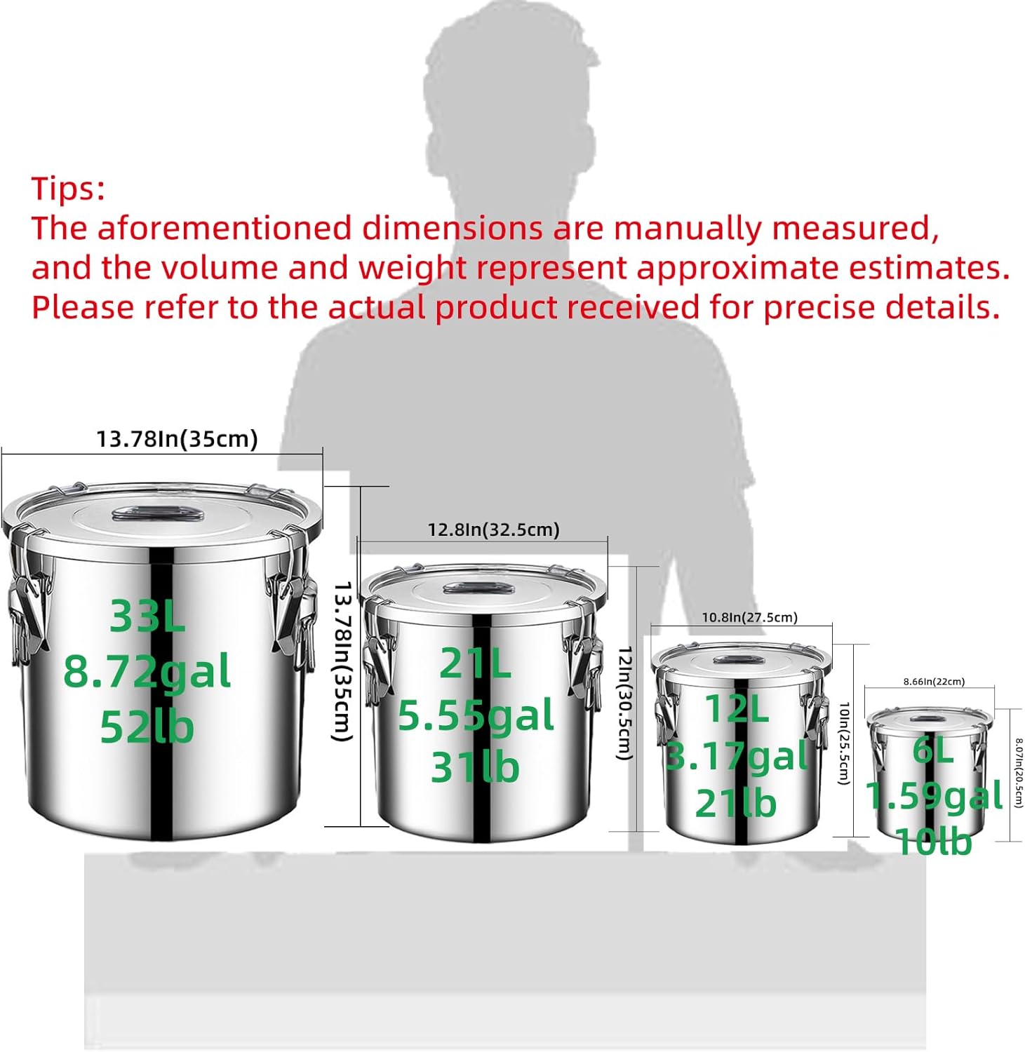 304 Stainless Steel Airtight Food Storage Containers with Locking Lids - Image 7