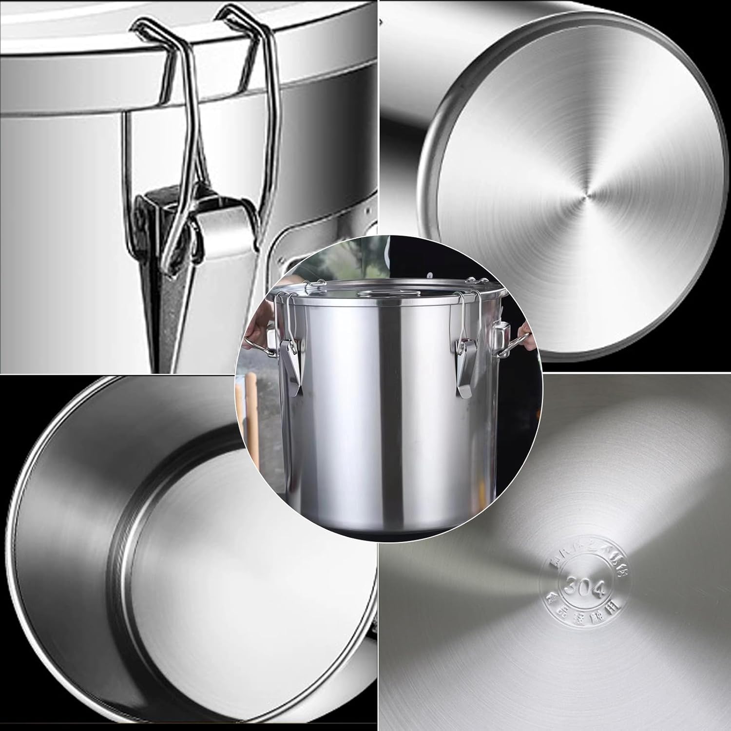 304 Stainless Steel Airtight Food Storage Containers with Locking Lids - Image 9