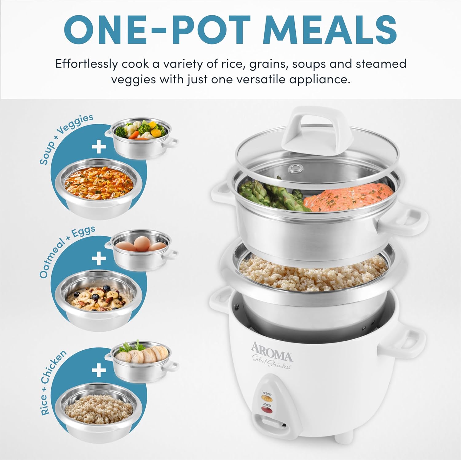 Aroma Housewares Rice Cooker & Food Steamer - Image 3