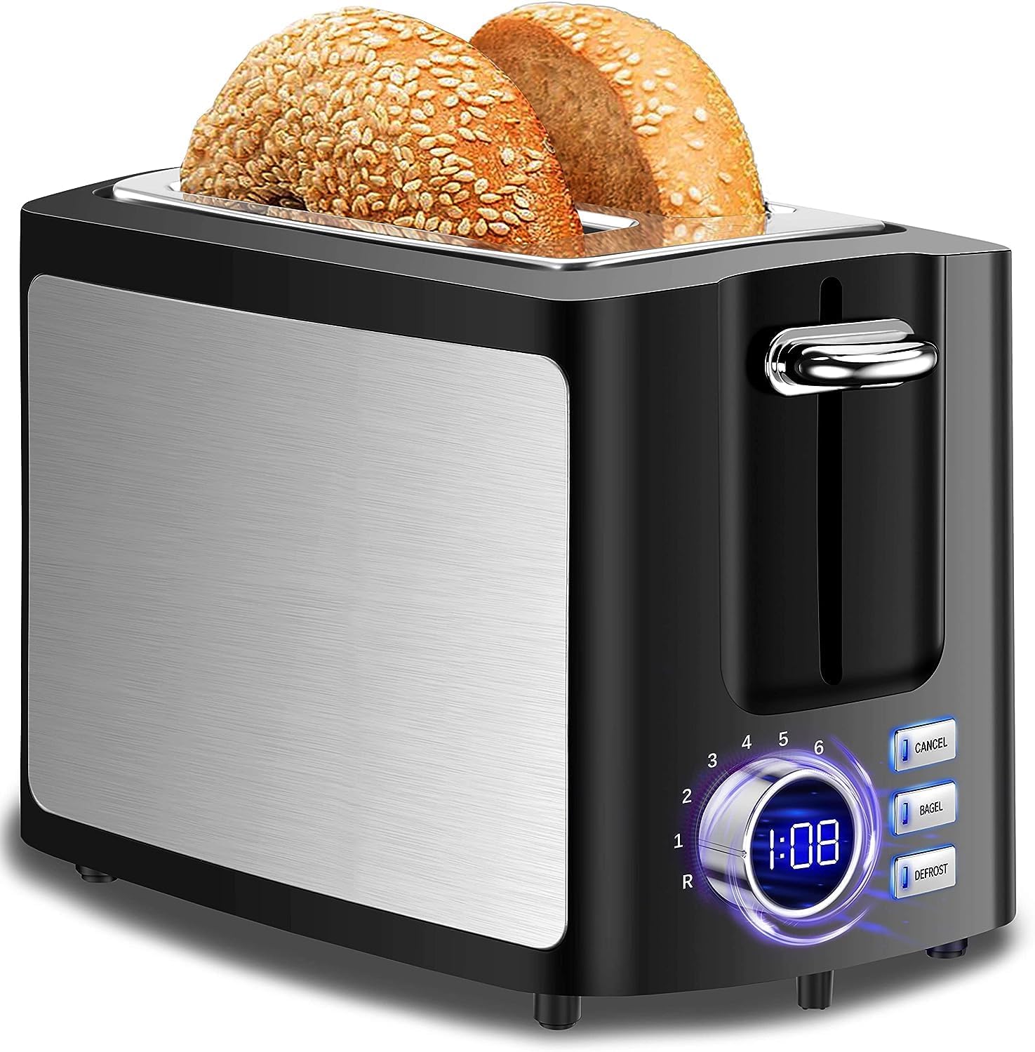 2 Slice Wide Slot Toaster with LCD Digital Countdown Timer - Image 2