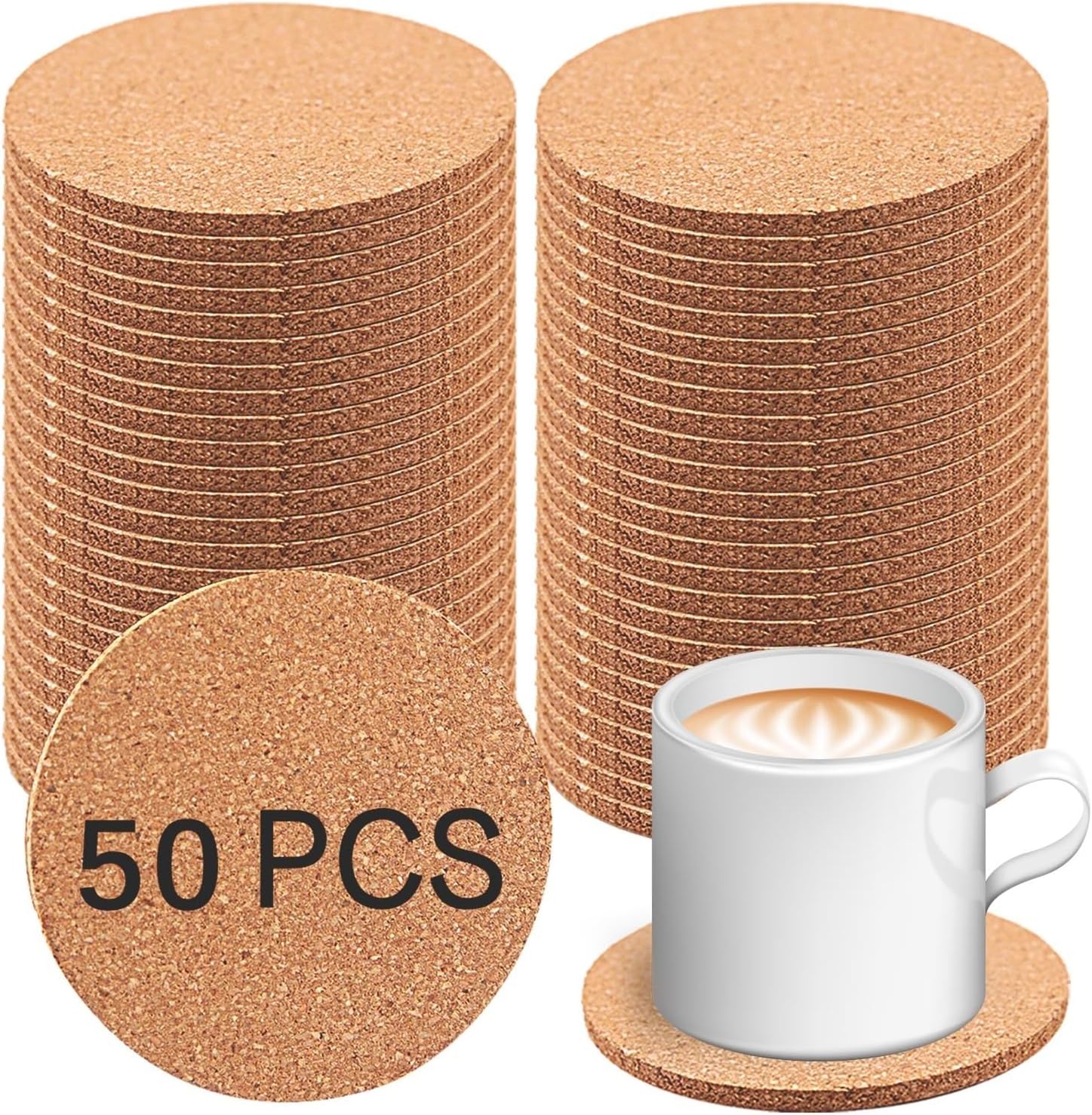 50 Pcs Blank Cork Coasters for Home Decoration - Image 2