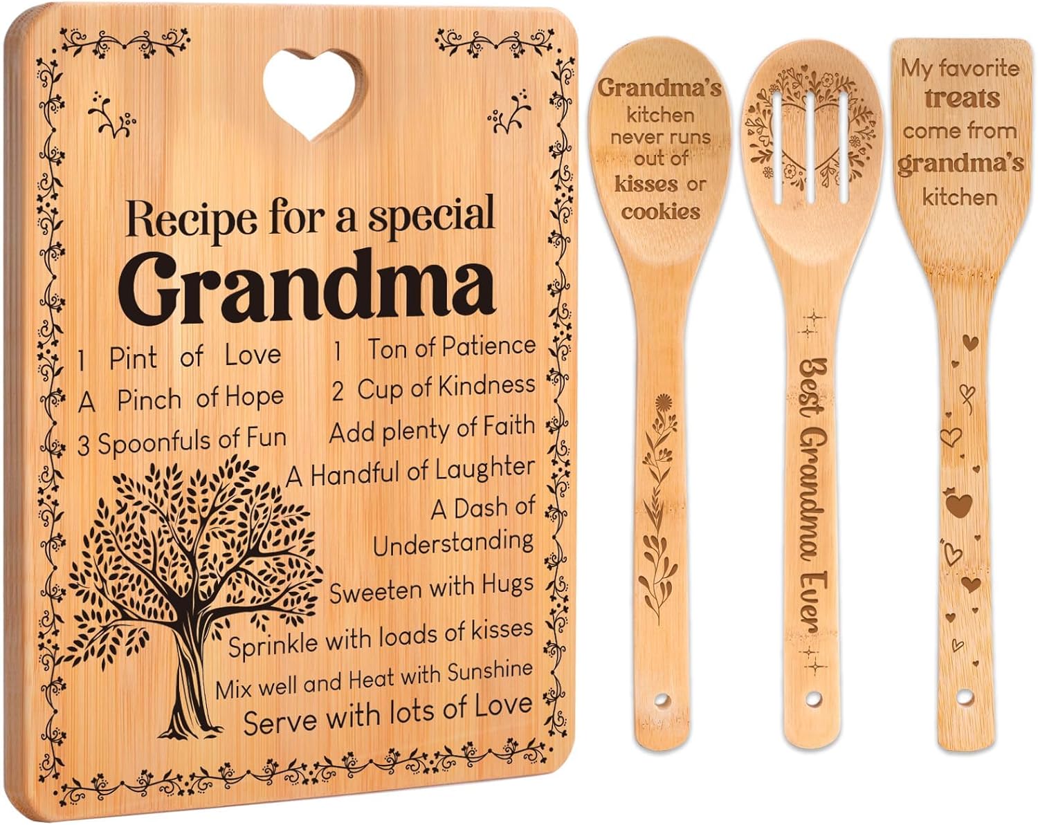 Bamboo Cutting Board Gift for Grandma from Grandkids - Image 2