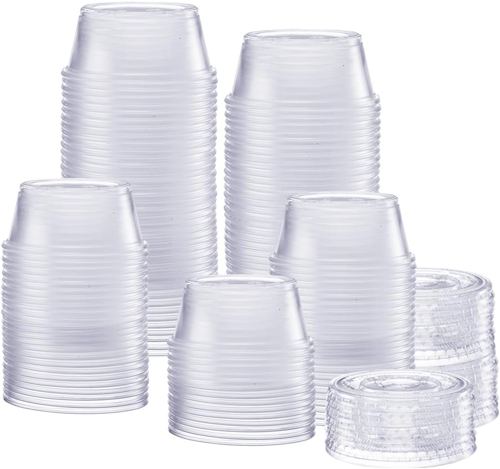 Clear Plastic Portion Cups with Lids - Image 2