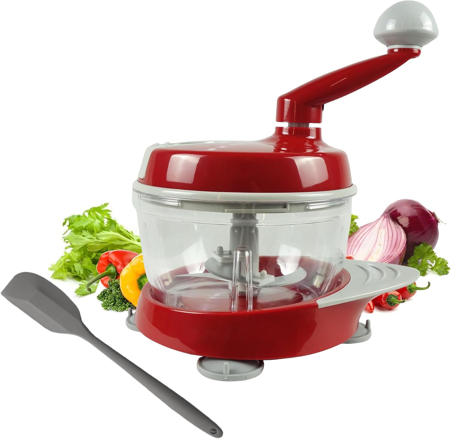 Hand Powered Food Processor and Chopper for Vegetables Meat Fruits Onions - Image 2