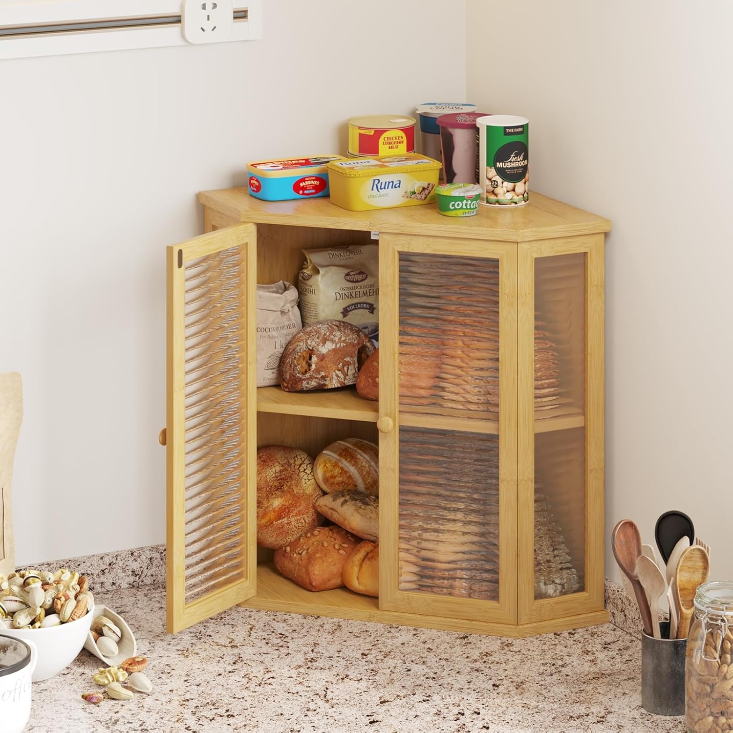 Large Bamboo Bread Storage Box - Image 2