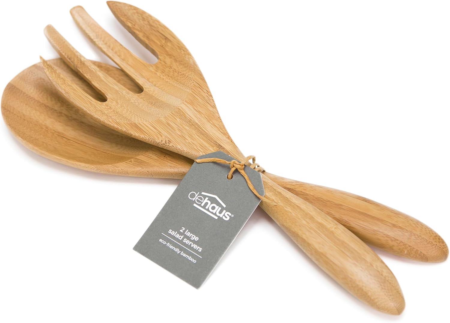 Large Premium Bamboo Salad Tongs - Image 2