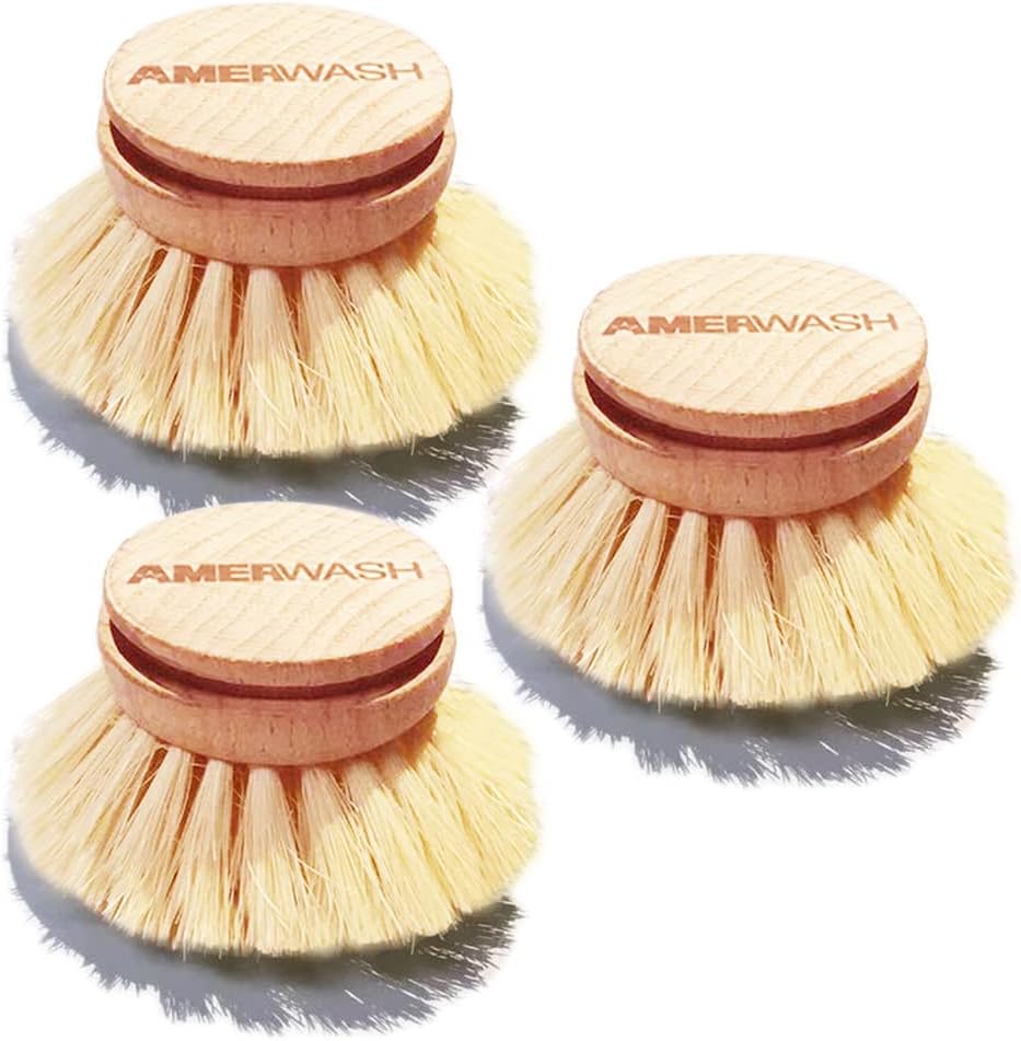 Natural Bristle Dish Brush Replacement Heads - Image 2