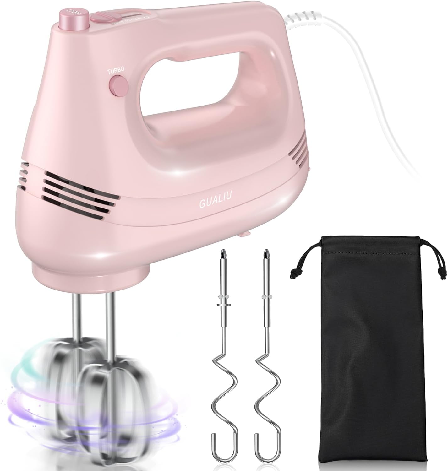 Pink Handheld Electric Mixer for Baking - Image 2