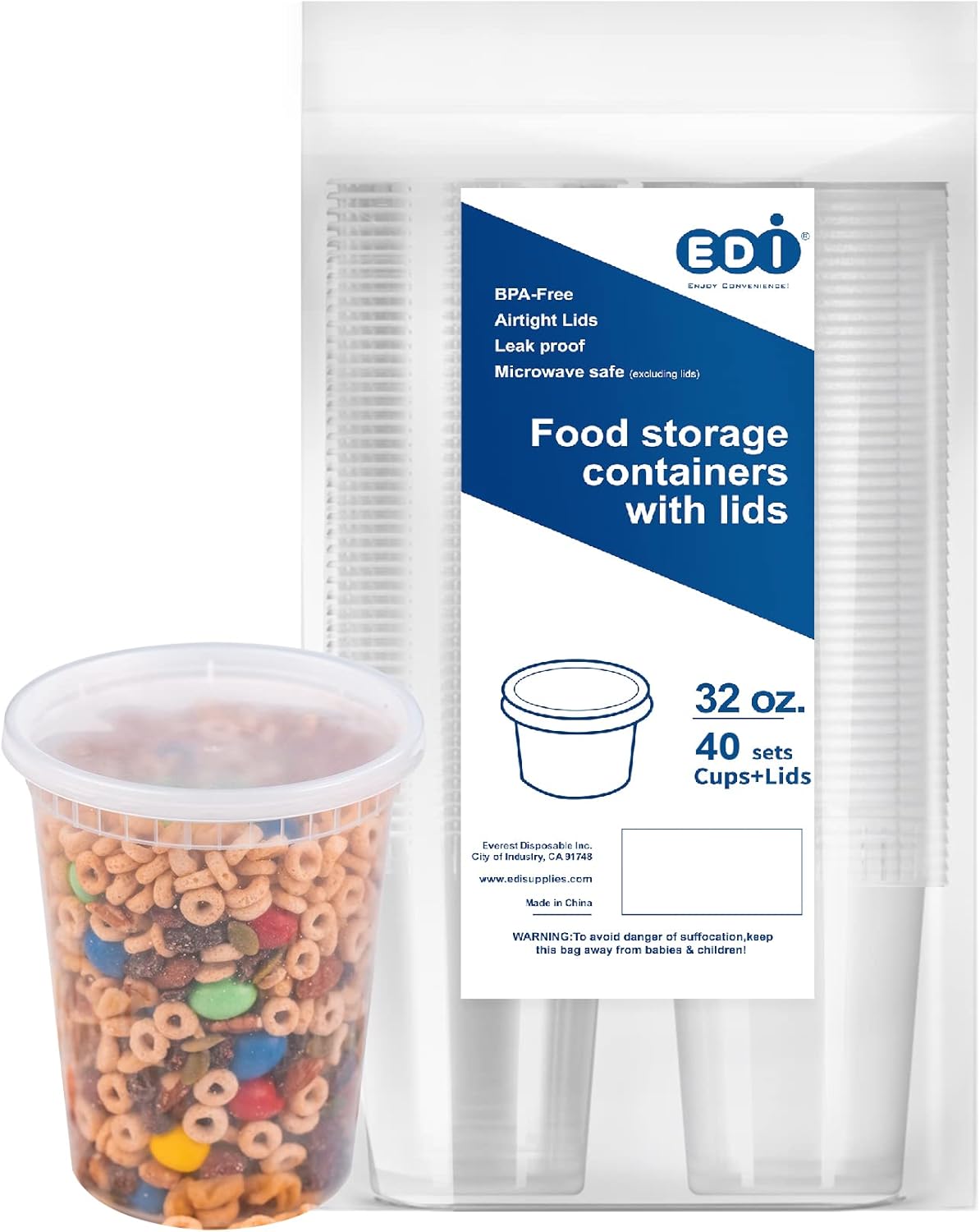 Plastic Deli Food Storage Containers with Airtight Lids - Image 2