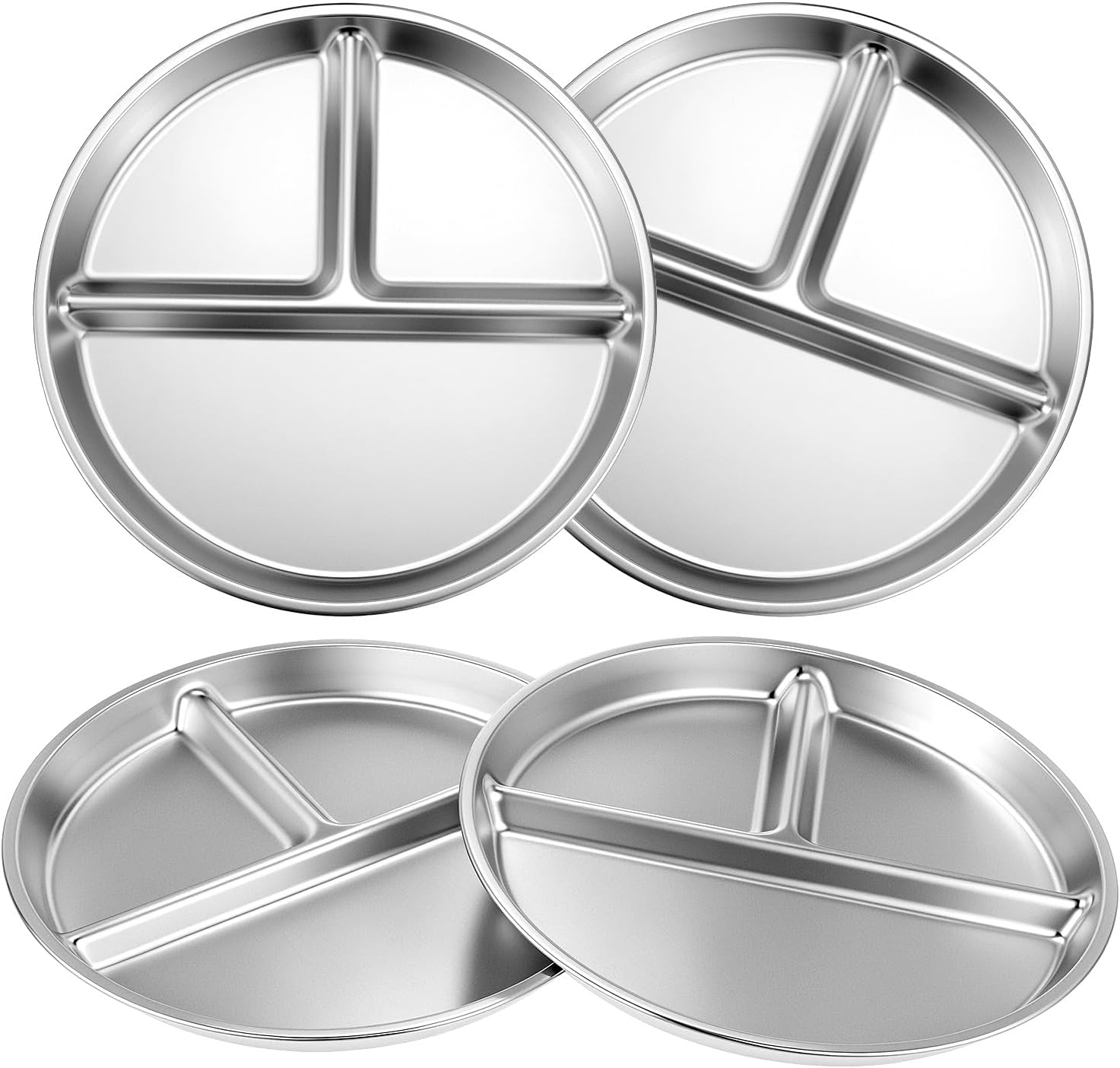 QWORK 304 Stainless Steel Portion Control Plates - Image 2