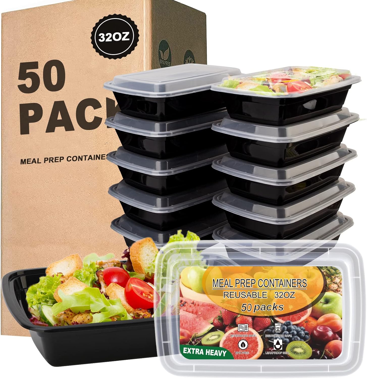 Reusable 32oz Meal Prep Containers - Image 2