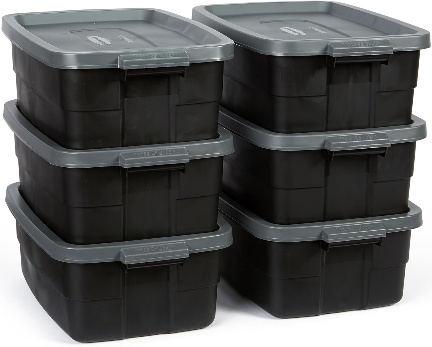 Rubbermaid 6-Pack Heavy Duty Plastic Storage Bins with Lids - Image 2