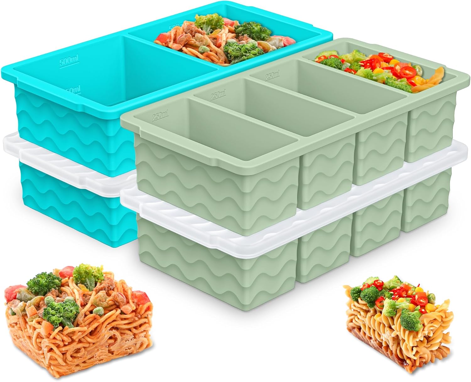 Silicone Freezer Molds for Soup with Lid - Image 2