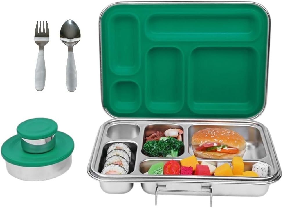 Stainless Steel 5 Compartment Bento Lunch Box - Image 2