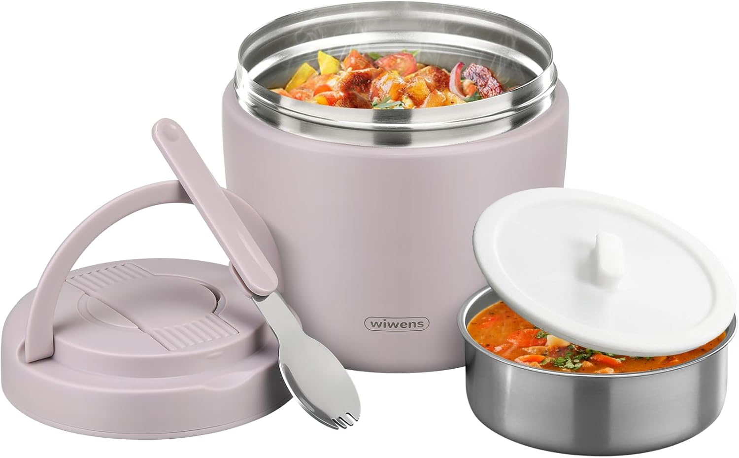 Thermo Food Jar for Hot Food Adults 32OZ Soup Thermo Lunch Containers Wide Mouth Vacuum Insulated Stainless Steel Leakproof Bento Box with Spoon - Image 2