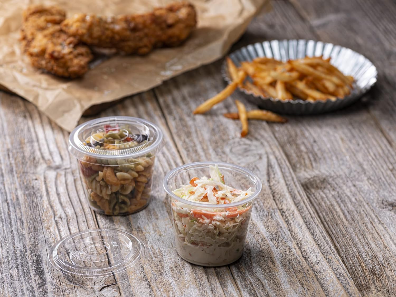 Clear Disposable Plastic Portion Cups With Lids - Image 4