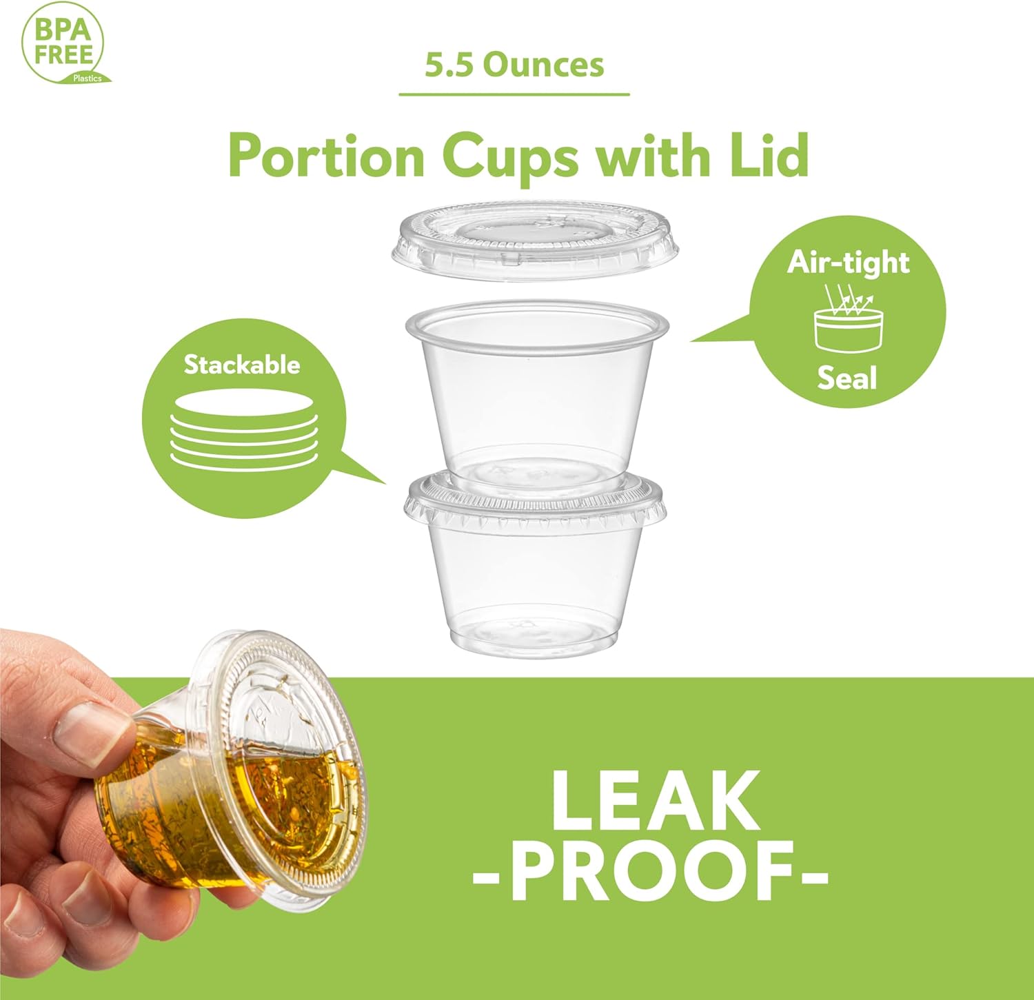 Clear Disposable Plastic Portion Cups With Lids - Image 6